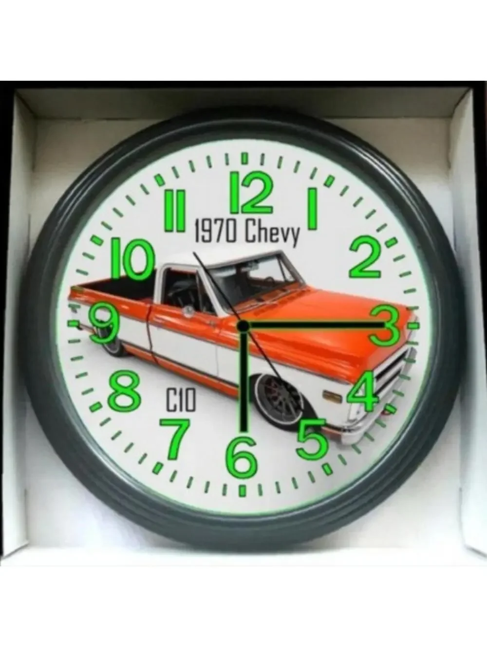 Glow in the Dark Wall Clock 1970 c10 bagged Chevy Truck NEW!